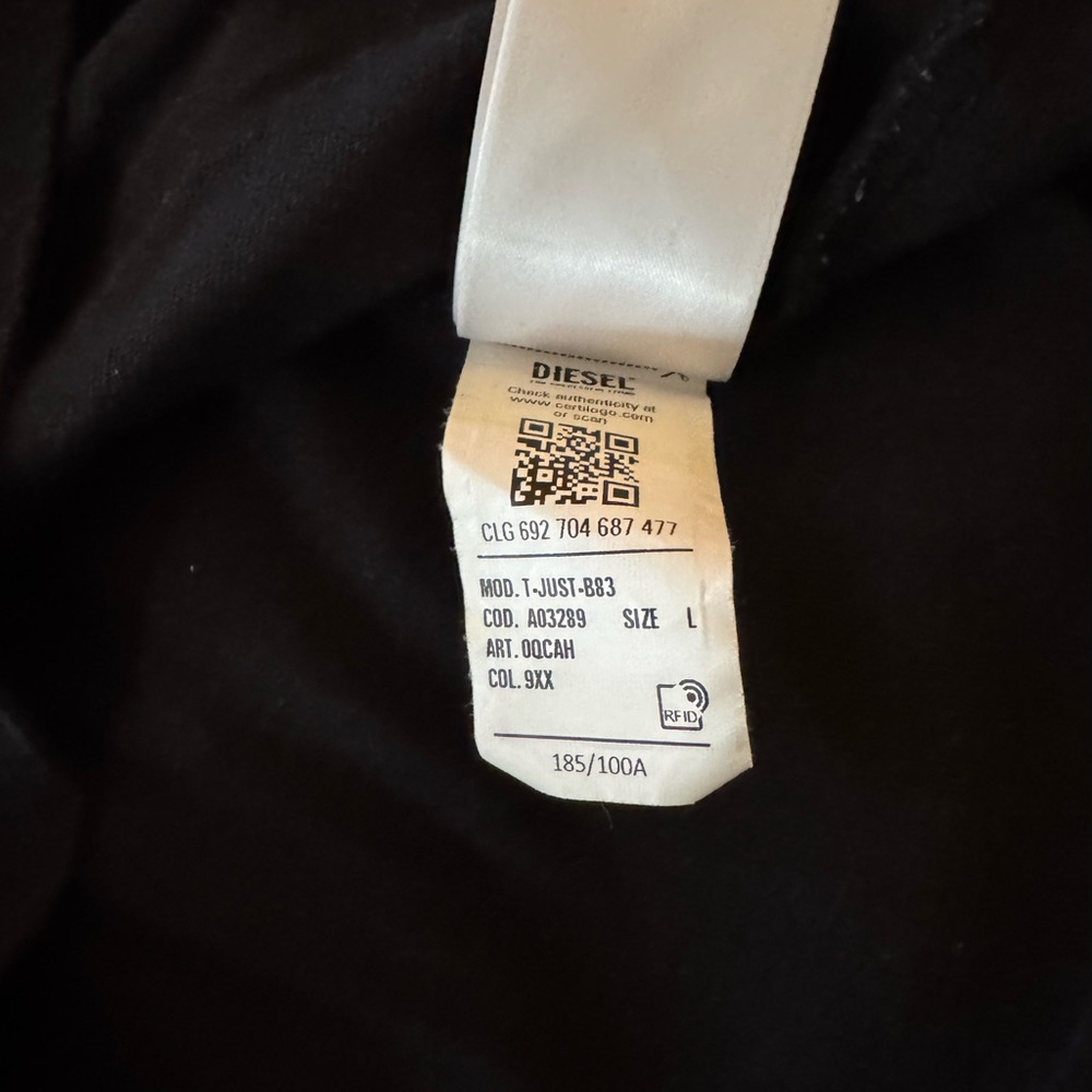 Diesel Black Men's Shirt with vintage DSL logo size L - Picture 7 of 8
